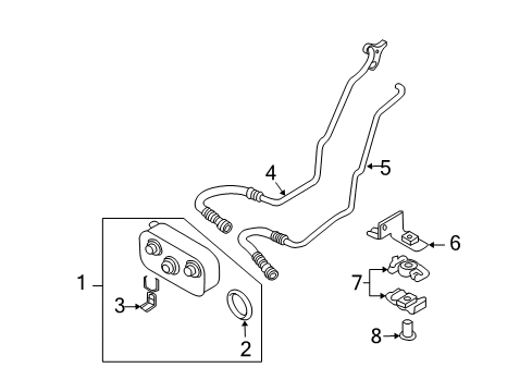 2007 BMW Z4 Trans Oil Cooler Oil Cooling Pipe Outlet Diagram for 17227577646