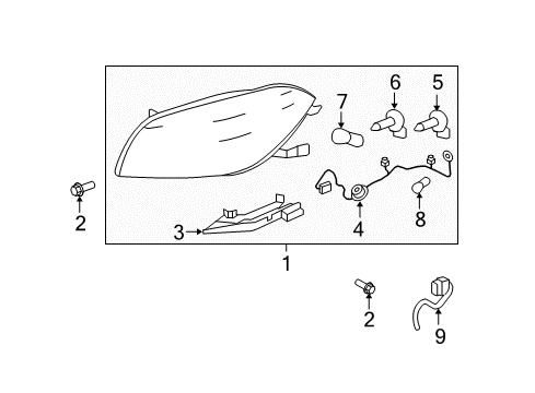 2008 Chevrolet Malibu Bulbs Harness Asm-Fwd Lamp Wiring Diagram for 25877312