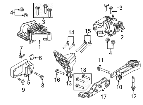 2015 Ram ProMaster 1500 Engine & Trans Mounting Screw-HEXAGON FLANGE Head Diagram for 68095771AA