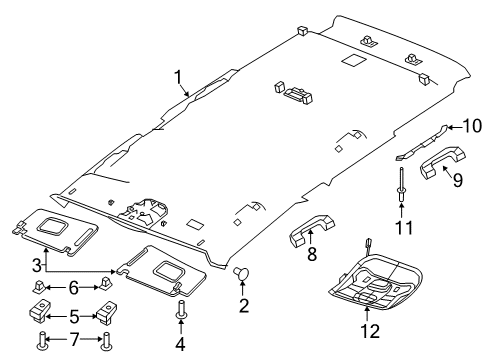 2021 Jeep Renegade Interior Trim - Roof Headliner Diagram for 6RH08MS7AA