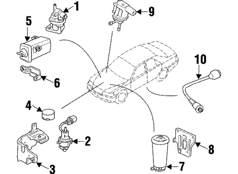 1997 Honda Prelude Emission Components Canister Assembly Diagram for 17300-S30-A01