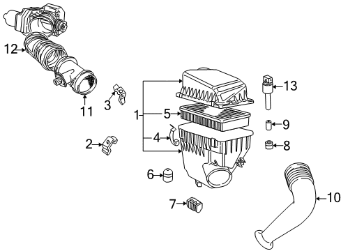 1996 BMW 750iL Powertrain Control Intake Silencer Left With Cyclon Diagram for 13711745717