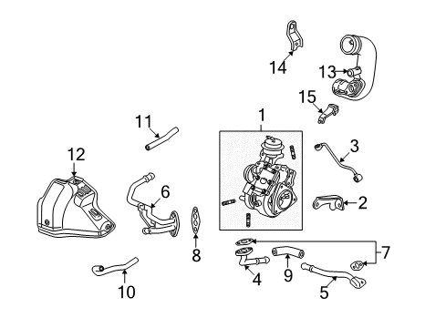 2009 Acura RDX Turbocharger Pipe, Turbocharger In. Diagram for 17488-RWC-A01