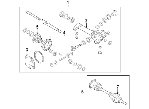 2021 Nissan Frontier Front Axle, Axle Shafts & Joints, Differential, Drive Axles, Propeller Shaft Insulator-Center Bearing Diagram for 37522-EA000