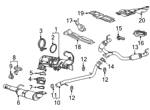 2022 GMC Yukon XL Exhaust Components Tailpipe Extension Diagram for 84817175