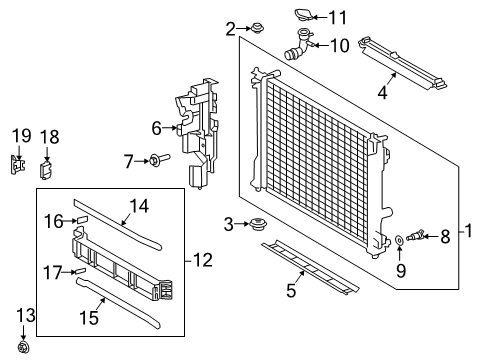 2021 Toyota RAV4 Radiator & Components GUIDE, RADIATOR AIR Diagram for 16594-F0080