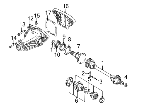 2001 BMW 525i Axle & Differential - Rear Cv Axle Assembly Rear Right Diagram for 33201229374