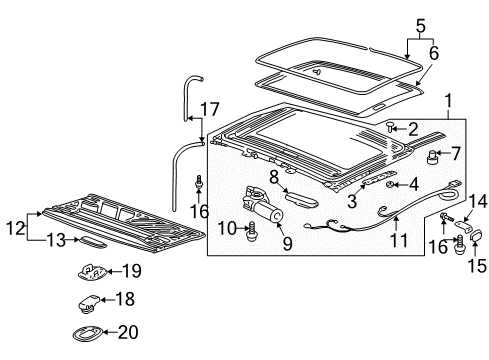 2002 Pontiac Aztek Sunroof Actuator Diagram for 12473034