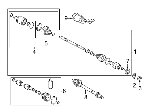 2015 Kia Optima Drive Axles - Front Bearing Bracket & Shaft Diagram for 495603Q750