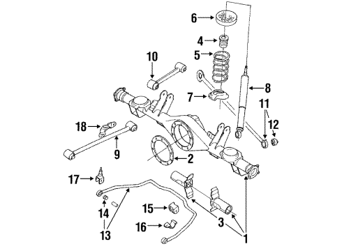 1991 Toyota Corolla Rear Suspension Components, Lower Control Arm, Stabilizer Bar Bearing Housing Oil Seal Diagram for 90311-41003