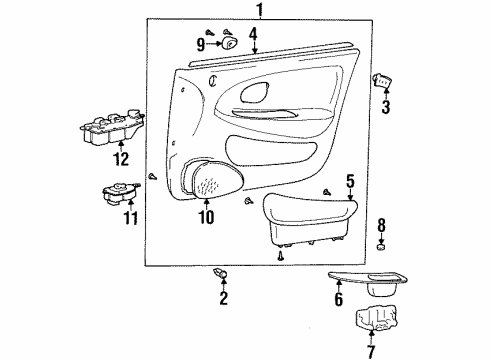 1997 Hyundai Elantra Front Door Weatherstrip-Front Door Belt Inside LH Diagram for 82231-29000