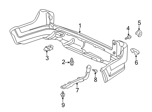 2004 Honda CR-V Rear Bumper Reflector Assy., R. RR. Diagram for 33505-S9A-003