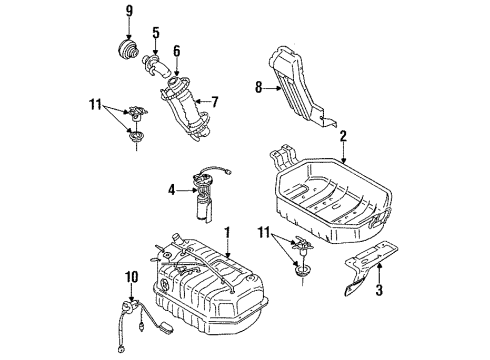 1993 Isuzu Amigo Fuel Supply Tank Fuel Diagram for 8-97100-175-1