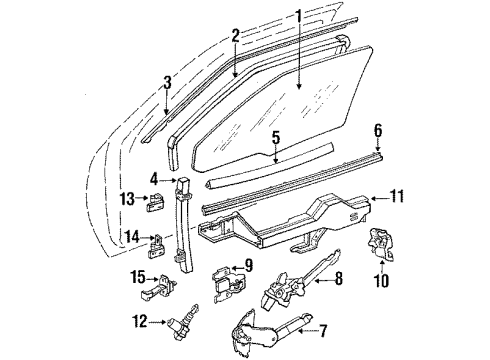 1992 Pontiac Grand Prix Rear Door Switch Asm-Side Window Diagram for 10063387