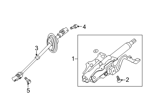 2014 Chevrolet Camaro Steering Column, Steering Wheel & Trim Intermediate Steering Shaft Assembly Diagram for 22849080