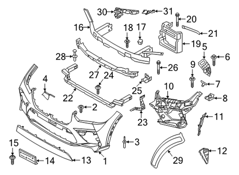 2022 BMW X5 Bumper & Components - Front Torx-Bolt With Washer Diagram for 07147301867