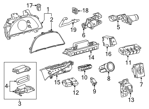 2021 Lexus ES350 Trunk Glass, Combination M Diagram for 83852-33U30