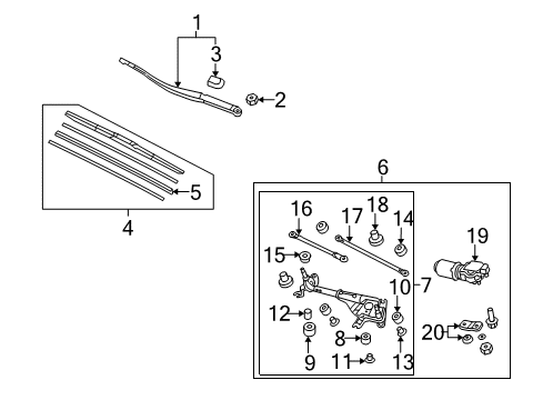 2014 Acura TSX Windshield - Wiper & Washer Components Link Assy. A Diagram for 76520-TR0-A01