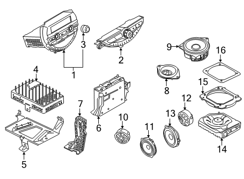 2019 Mini Cooper Countryman Sound System MIDRANGE SPEAKER, STEREO Diagram for 65138715685