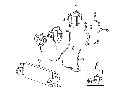 2009 Dodge Challenger P/S Pump & Hoses, Steering Gear & Linkage Hose-Power Steering Supply Diagram for 4782349AC