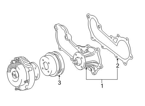 2000 Toyota 4Runner Water Pump Water Pump Stud Diagram for 92112-60818