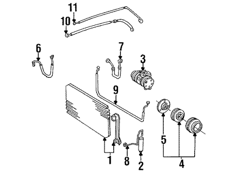 1993 Toyota Camry A/C Condenser, Compressor & Lines Clutch Coil Diagram for 88411-33020