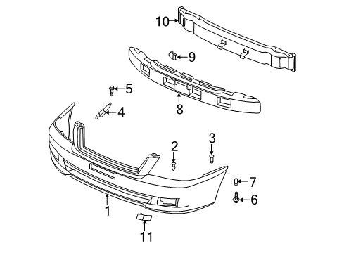 2001 Kia Optima Front Bumper Cover-Front Bumper BLANKING Diagram for 865133C000XX