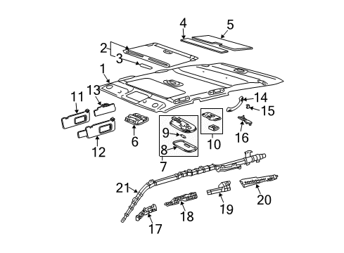 2007 Toyota 4Runner Interior Trim - Roof Dome Lamp Assembly Diagram for 81250-35020-B0