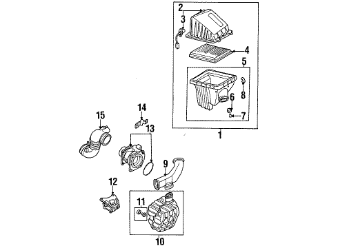 1998 Nissan 200SX Air Intake Air Cleaner Diagram for 16500-4M200