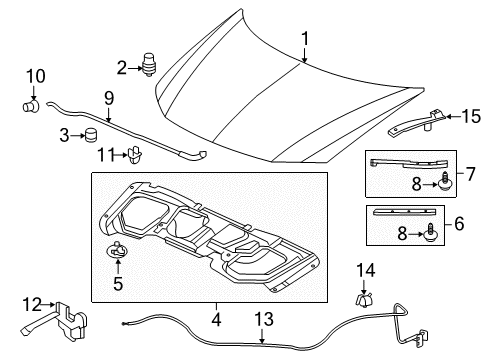 2013 Honda Civic Hood & Components Hinge, Passenger Side Hood Diagram for 60120-TR0-A00ZZ