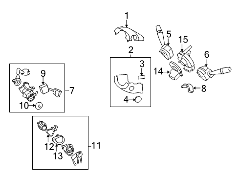 2009 Hyundai Elantra Shroud, Switches & Levers Cylinder Assembly-Steering & Ignition Lock Diagram for 81920-2HB10