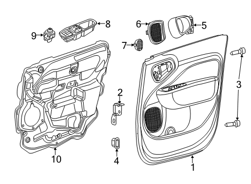 2017 Fiat 500L Mirrors Switch-Mirror Diagram for 5SS81JXWAA