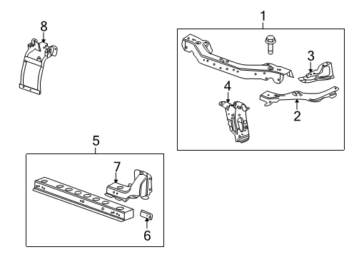 2015 Cadillac SRX Radiator Support Radiator Support Diagram for 20909169