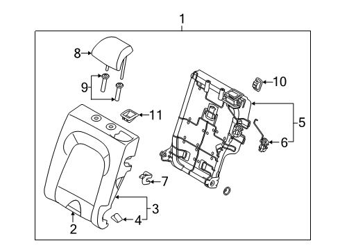 2020 Hyundai Venue Rear Seat Components Latch Assembly-Rear Seat, LH Diagram for 89390-K2000
