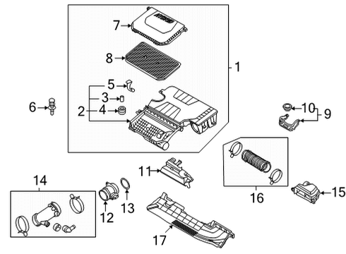 2021 Hyundai Elantra Powertrain Control Duct-Air B RESONATOR Diagram for 28212-BY100