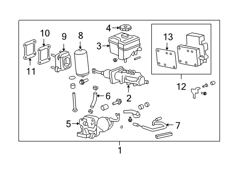 2009 Hummer H2 Dash Panel Components Booster Diagram for 25826181