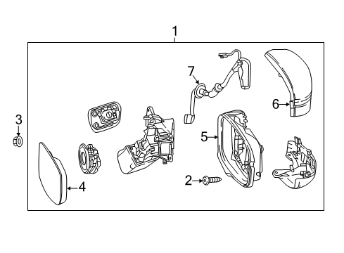 2021 Honda Odyssey Mirrors Harness Set, L. Diagram for 76256-THR-A01