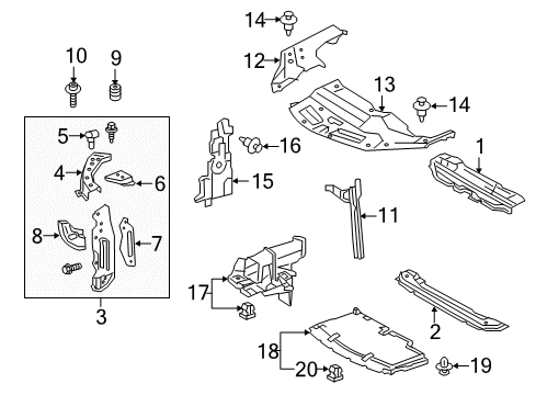 2016 Lexus RC200t Radiator Support Support Sub-Assy, Radiator Diagram for 53203-24902