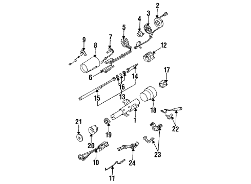 1993 Cadillac Allante Steering Column & Wheel Switch-Column Lock & Ignition Diagram for 26009611