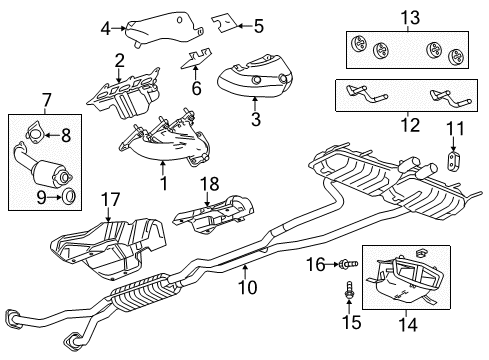 2011 Cadillac CTS Exhaust Components Front Shield Diagram for 20987570