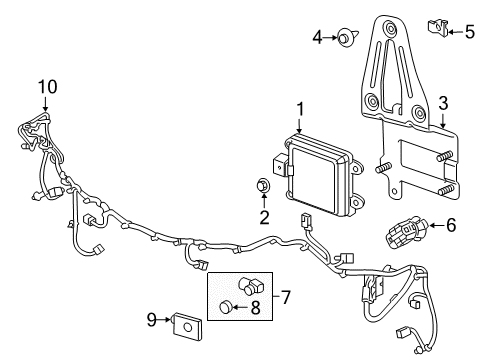 2018 Buick Enclave Lane Departure Warning Sensor Bracket Diagram for 84009715