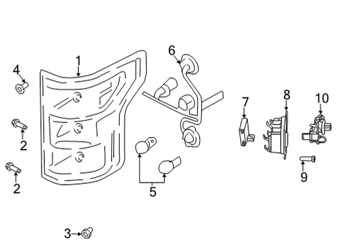 2021 Ford F-150 Bulbs Blind Spot Radar Screw Diagram for -W505944-S450