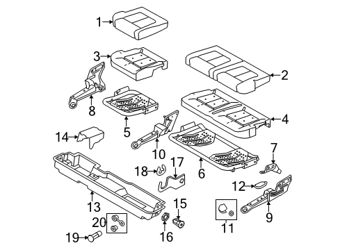 2016 Ford F-350 Super Duty Rear Seat Components Storage Compart Diagram for BC3Z-26115A00-A