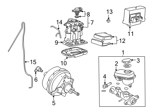 2000 Buick Century ABS Components Electronic Brake And Traction Control Module Diagram for 12214533