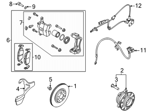 2021 Kia K5 Anti-Lock Brakes Disc-Front Wheel Brake Diagram for 51712-L0000