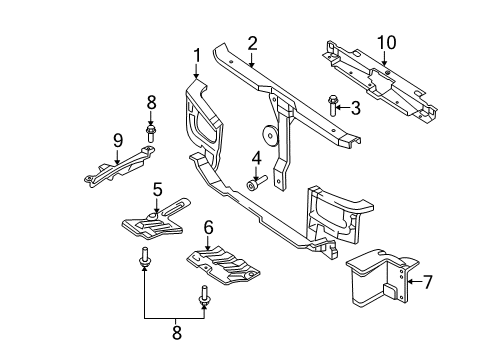 2004 Hyundai Elantra Radiator Support Cover-Engine Under Rear, LH Diagram for 29170-2D000