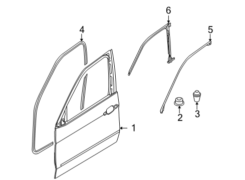 2011 BMW X6 Front Door Door Weatherstrip, Front Diagram for 51767221840