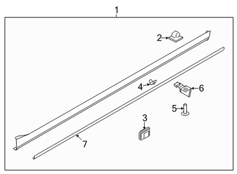2022 Kia Sorento Exterior Trim - Pillars Strip-Side SILL Fr M Diagram for 87779P2100