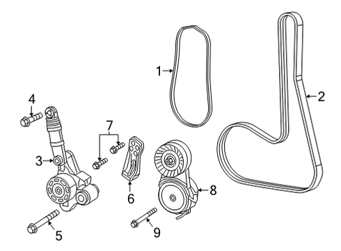 2020 Ram 1500 Belts & Pulleys Bolt-HEXAGON Head Diagram for 6511686AA