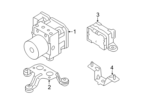 2014 Hyundai Equus Anti-Lock Brakes Bracket Diagram for 95695-3N600